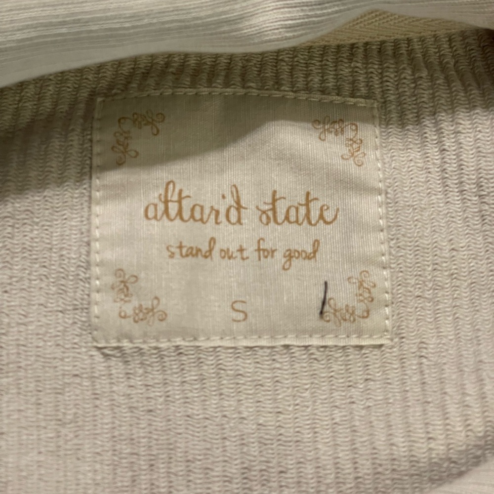 Altar'd State Corduroy Shacket Oversized Button Down Jacket Chalk Grey Small - Picture 7 of 8